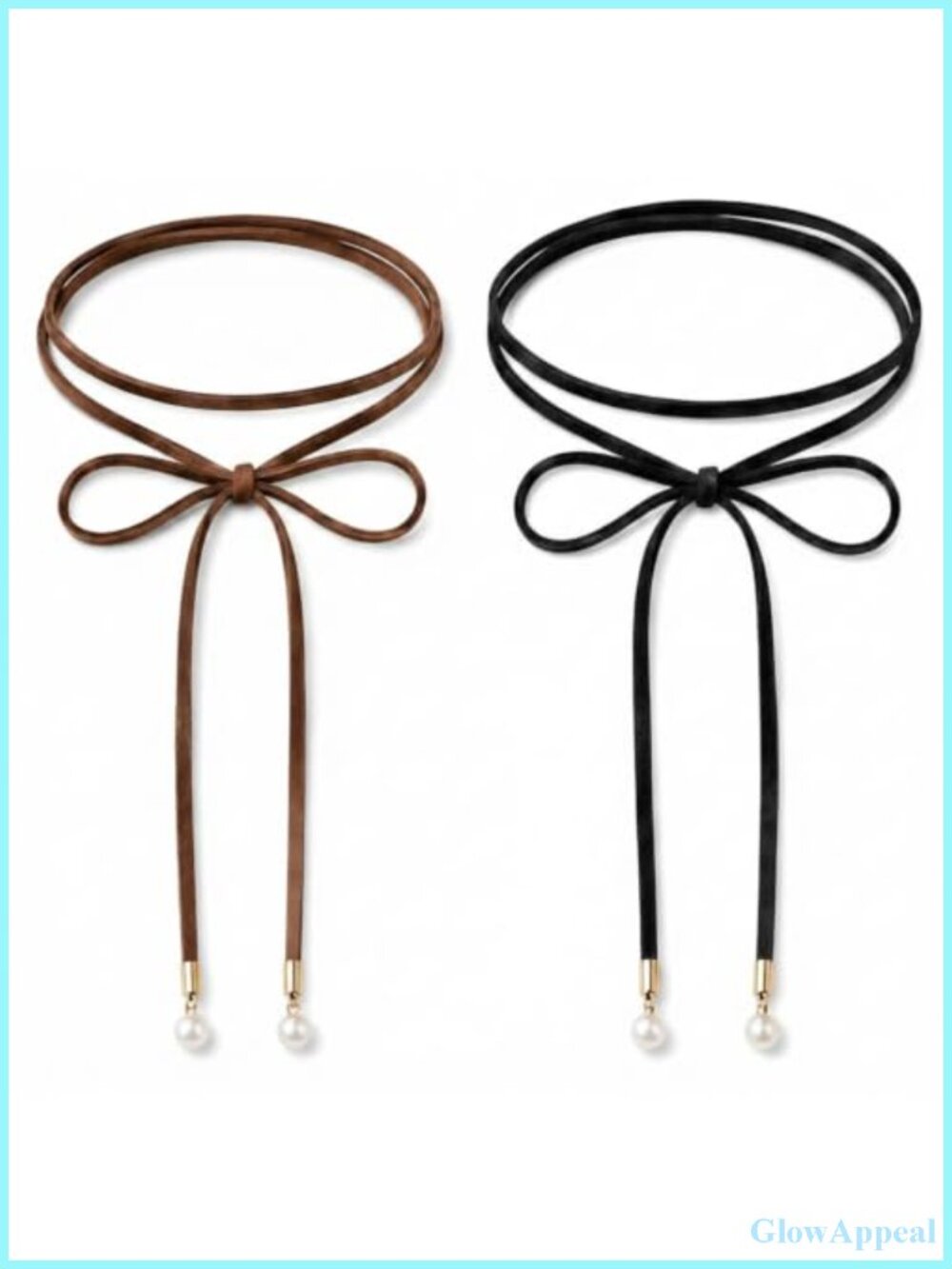 Gothic Velvet Tie Choker Necklace 2pc Set with Gold Plated Tube